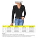 thumbnail image 5 of Tops de punto con cuello en V para mujer Otoño Invierno Clásico Casual Color puro Manga larga Tops de punto acanalado para fiesta Trabajo Salida Negro L, 5 of 6