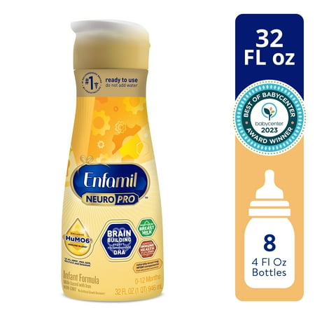 Enfamil NeuroPro Baby Formula, Milk-Based Infant Nutrition, MFGM* 5-Year Benefit, Expert-Recommended Brain-Building Omega-3 DHA, Exclusive HuMO6 Immune Blend, Non-GMO, 32 Fl Oz