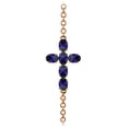 thumbnail image 2 of Galaxy Gold 1.7 Carat 14k Solid Rose Gold Cross Bracelet Natural Sapphire, 2 of 3