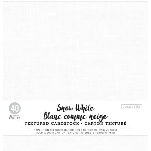 Carton texturé Blanc comme neige de Colorbok