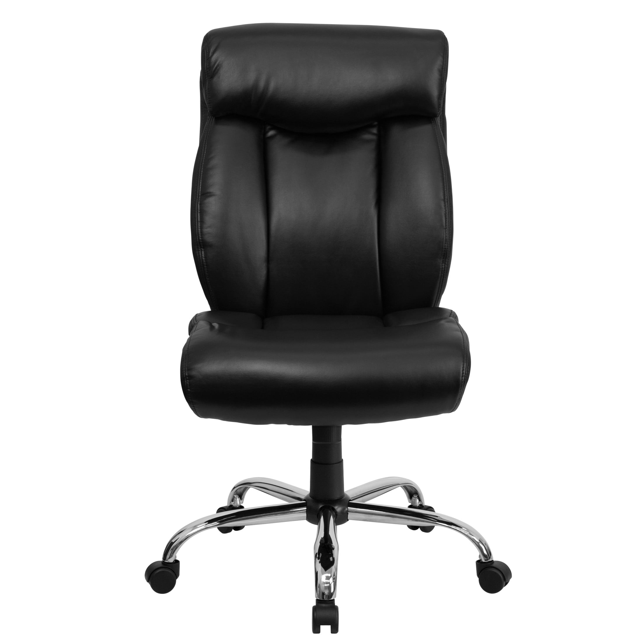 Flash Furniture Hercules Big & Tall LeatherSoft Swivel Office Chair with Full Headrest, Black