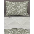 thumbnail image 3 of Tropical Comforter & Sham Bedding Set, Abstract Natural Pattern with Banana Leaf Silhouettes in Vintage Style, 3 pcs Duvet Set Microfiber Filling Quilt, 5 Sizes, Sage Green and White, by Ambesonne, 3 of 4