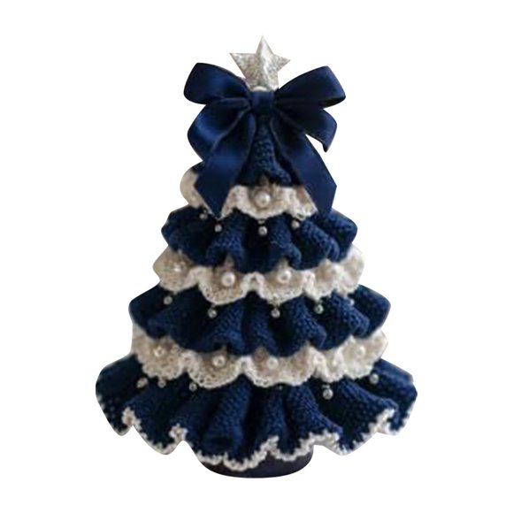 DIY Crochet Holiday Bow Pearl Beginner Handmade Craft Kit for Festive Desktop Ornament and Party