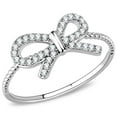 thumbnail image 1 of Alamode DA057-6 Femmes Haute Poli Bague en Acier Inoxydable avec AAA Grade CZ en Clair - Taille 6, 1 of 1