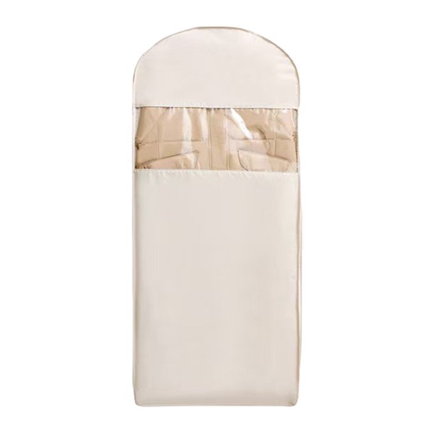 Injueey Funda impermeable para colgar en el hogar, para ropa limpia y seca, para chaqueta de plumón, funda de compresión antipolvo Almacenamiento y organización del hogar avena (130 x 58 x 15 cm)
