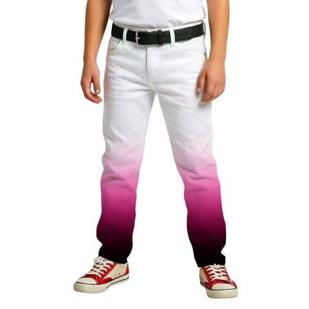 oqasdz Boys Pants Gradient Color Slim Fit Cargo Pants Lightweight Hiking Trousers for Kids Youth Sports Joggers Formal Summer Outdoor