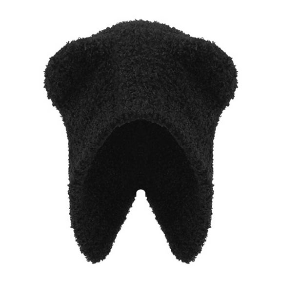 vnanda Versatile Bear Ear Hat Bear Ear Hat Autumn Winter Warm Comfortable Ear Protection Hat Stylish Cute Knit Hat for Cold Weather