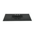 thumbnail image 2 of 48 inch Ceramic Vanity Sink Top in Matte Black with 3 Holes, 2 of 8