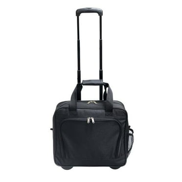 Luxury Luggage Unisex Telescoping 600D polyester Rolling Briefcase, Black