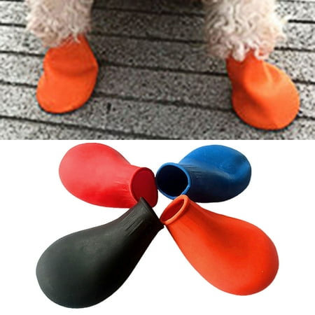 Sijiali 4 Pcs Pets Boots Non-slip Pet Supplies Waterproof Dog Non Slip Rain Shoes for Outdoor