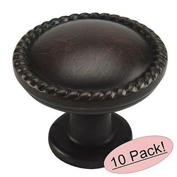 Cosmas 4115ORB Oil Rubbed Bronze Rope / Scroll Cabinet Hardware Knob - 1-1/4" Inch Diameter - 10 Pack