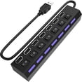 thumbnail image 1 of Hub USB de 7 puertos USB 2.0 de alta velocidad con luz indicadora LED, 1 of 4