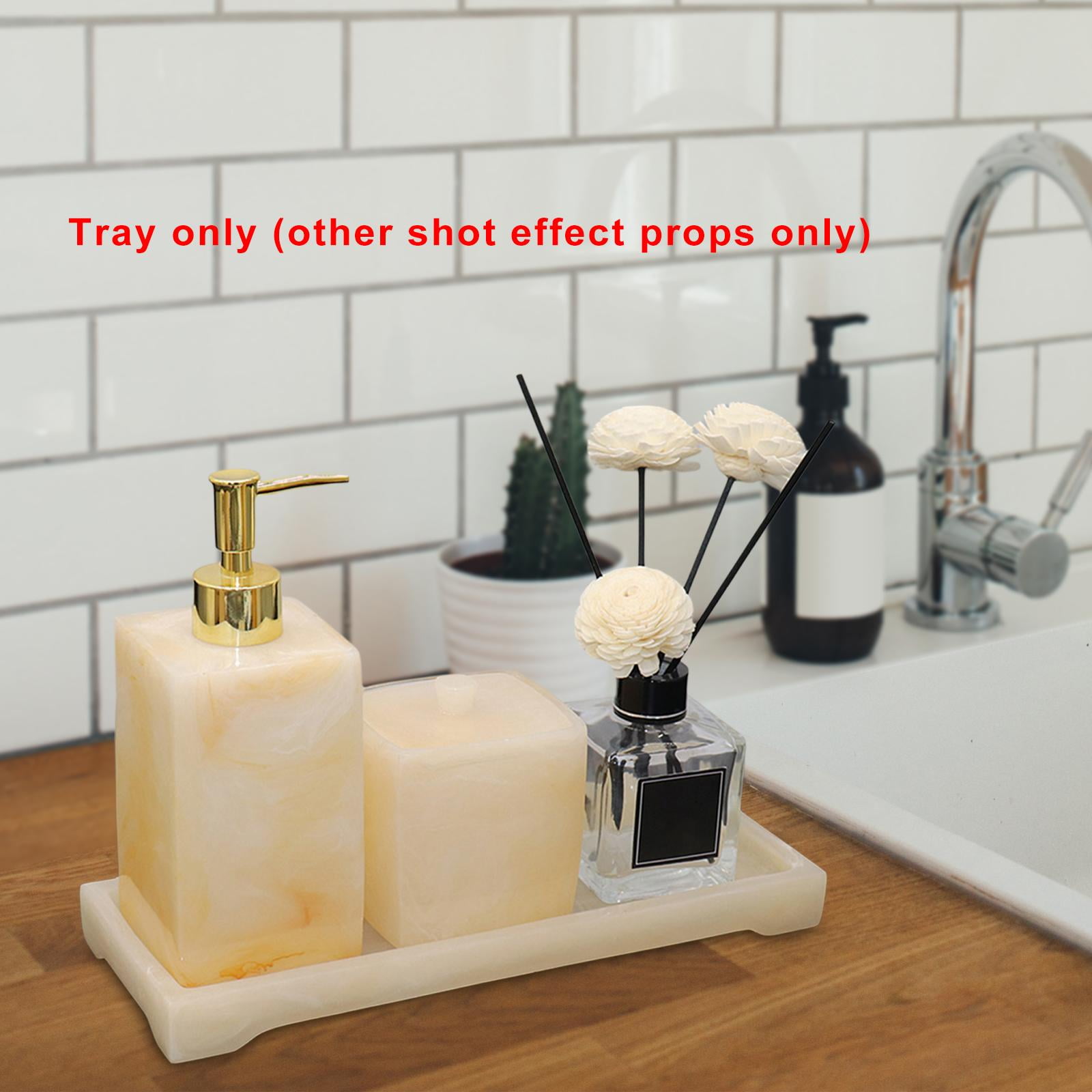 Resin Bathroom Tray Bathroom Counter Tray Jewelry Dish Toilet Tank Storage Tray Vanity