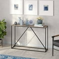 thumbnail image 4 of Evelyn&Zoe Nia 64" Wide Rectangular Console Table, Blackened Bronze/Antiqued Gray Oak, 4 of 8