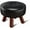 Black, variant on Small Foot Stool 13in, Round Faux Leaher Ottoman Foot Rest for Living Room, Under Desk Footstool Foot Rest with Non-Skid Rubber Legs for Bedroom, Entryway, 13''L x 13''W x 10.2''H, White