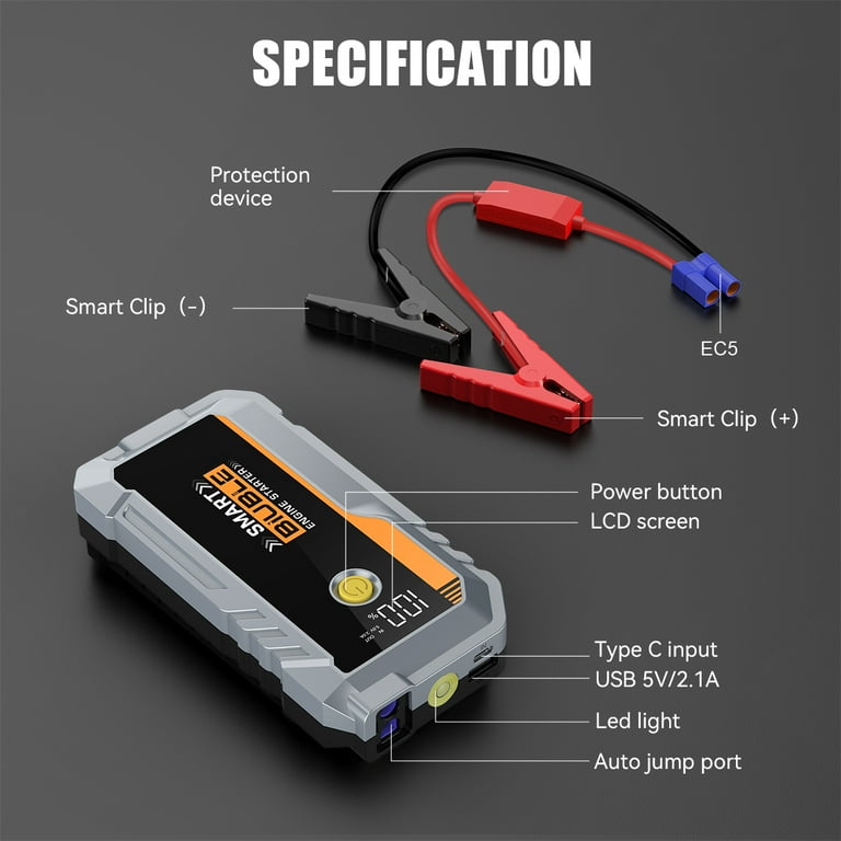 auto starter car battery recharger with flashlight BoostHero Vehicle Jump Starter, & Power Bank, Black or everyday peace of mind. Portable Jump Starter Box, 12V