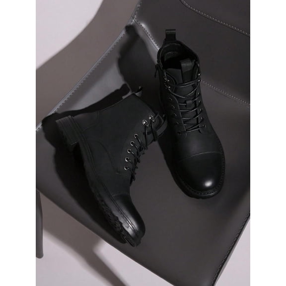 Men's Fashion Chukka Boots - Stylish Motorcycle Casual Comfortable Black Shoes