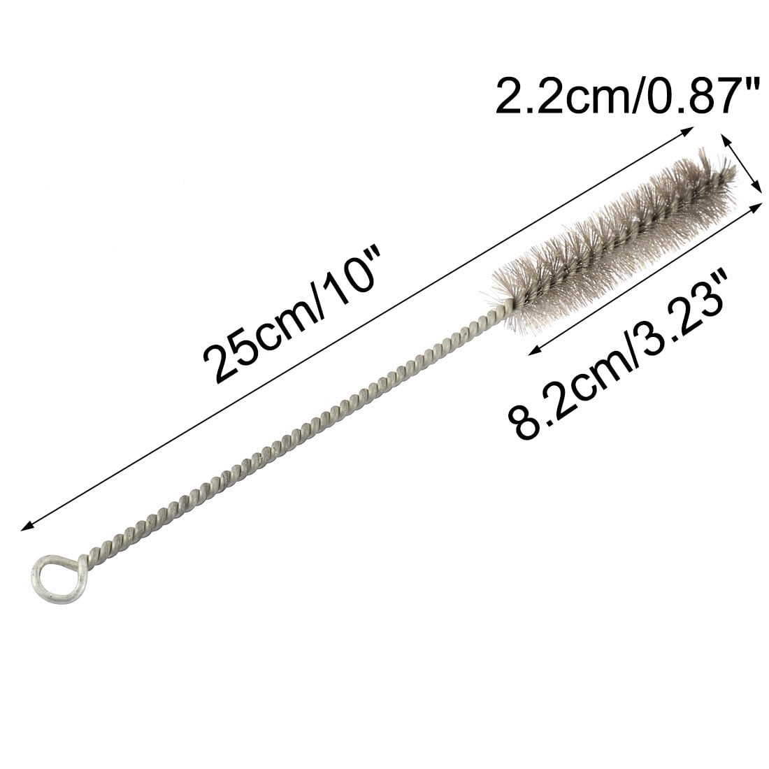 Straw Pipe Nozzle Cleaning Tool Loop Handle Metal Wire Tube Brush 25cm Long 