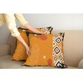 thumbnail image 2 of Ambesonne Tribal Throw Pillow Cover 2 Pack, Grungy Ethnic Triangles Art, 18", Black Orange and White, 2 of 5