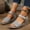 Gray, variant on WIZUTIZ Wedge Sandals for Women Sandals Women Beach Comfortable Stretchy Hollow Out Sandals Buckle Round Toe Summer Shoes Low Heel (1"-2") Medium Solid Sandals Vacation Get It Today Beige