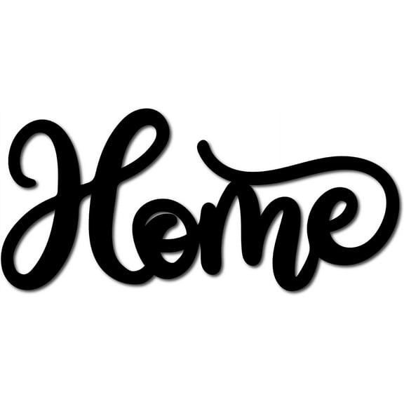 Home Wood Sign Cutout Wooden Letter Sign DIY Black Words Wall Decor Art Laser Cut Hanging Unfinished Rustic Decorative for Wreath Home Door Living Room Farmhouse Decoration 10.2 x 4.7 Inch Black