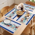 thumbnail image 5 of Navy Starfish Summer Placemats Set of 12 Ocean Conch Coral Coastal Shell Place Mats Indoor Wipeable Table Mats Washable Cloth Dining Table Placemats for Kitchen Holiday Party Home Decor 13x19 Inch, 5 of 9