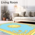 thumbnail image 2 of ODIKA 6'x9' Machine Washable Non-Slip Area Rug, Ornate Medallion Motif with Delicate Vines and Classic Scrollwork Design High Traffic Rug with Pad, Blue, 528842, 2 of 8