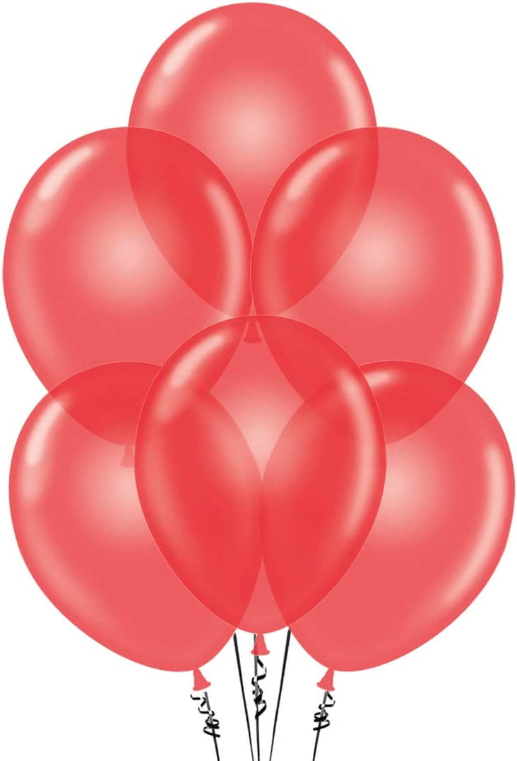 PMU Balloons 17 Inch PartyTex Crystal Red Premium Helium Quality Latex