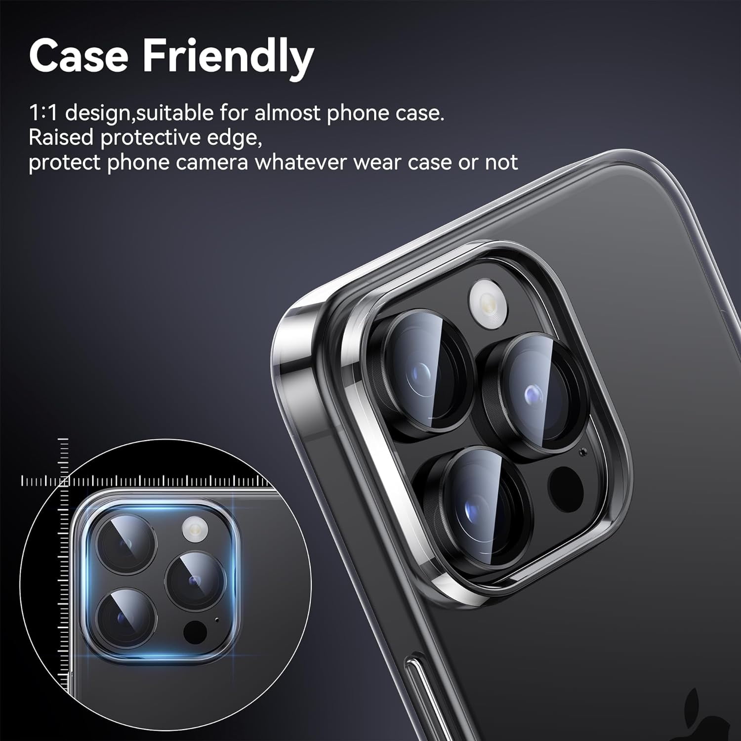 3 Pack Camera Lens Protector for iPhone 15 Pro Max/iPhone 15 Pro, Zinc  Alloy One Piece Camera Cover, [Updated Version], Full Coverage Protection,  Ultra HD, Shatterproof - Dark Blue 