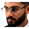 thumbnail image 3 of Hip Hop Sunglasses Gold Frame Clear Lens Square, 3 of 12