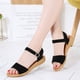 thumbnail image 4 of Ndcxsfigh Sandalias Planas Cómodas para Mujer Sandalias Tacón Con Hebilla Y Correa Al Tobillo (Negro 40), 4 of 9
