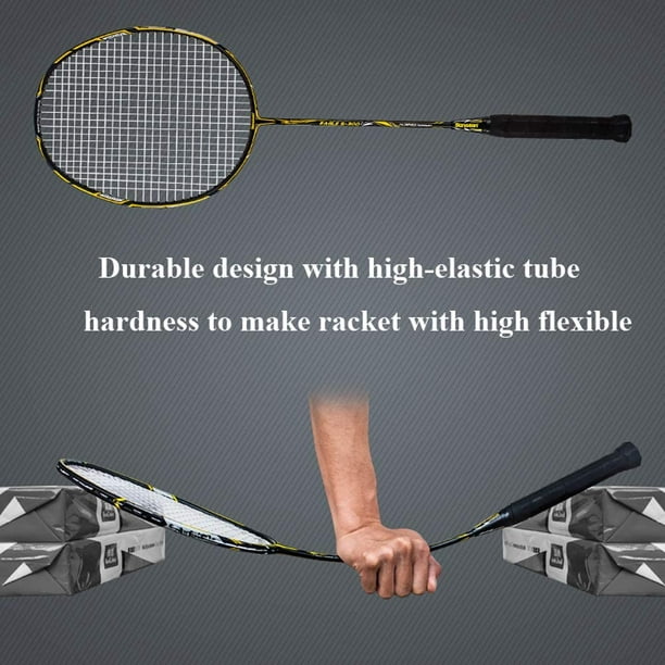AIMTYD 100% ensemble de raquettes de badminton en fibre de carbone 2  raquettes de badminton en graphite avec housse de raquette et surgrips 