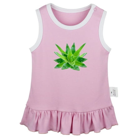

Nature Aloe Vera Pattern Dresses For Baby Newborn Babies Skirts Infant Princess Dress 0-24M Kids Graphic Clothes (Pink Sleeveless Dresses 6-12 Months)