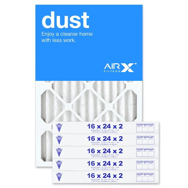 6 Pack 16x24x2 Dust and Pollen Merv 8 Replacement AC Furnace Air Filter 