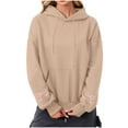 thumbnail image 4 of Pullover Hoodie for Womens Plus Size Fashion Casual Printed Round Neck Long Sleeved Loose Hooded Sweatshirts, 4 of 5
