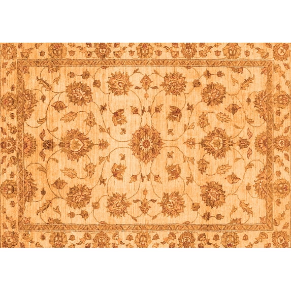 Ahgly Company Indoor Rectangle Abstract Orange Modern Area Rugs, 3' x 5'