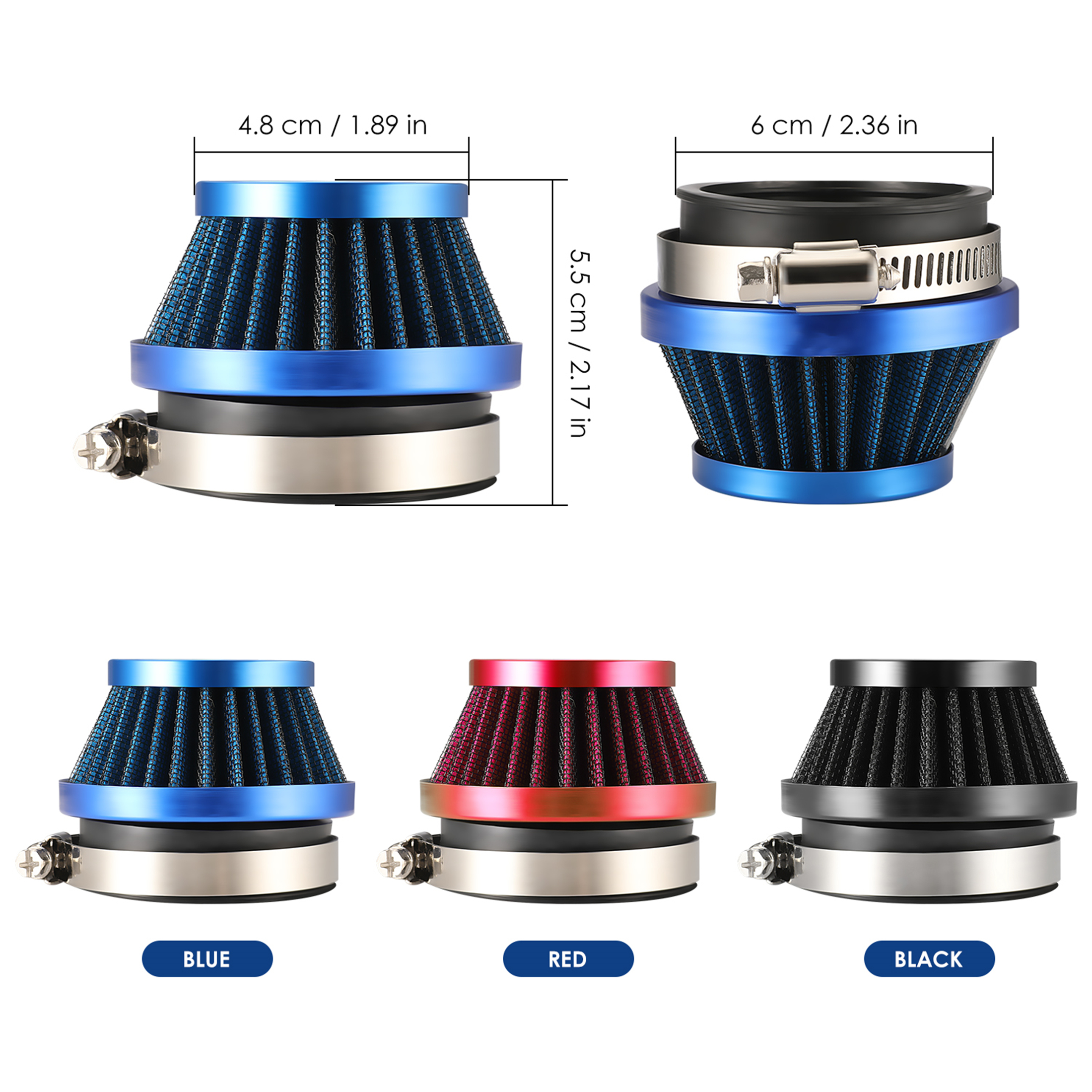 55mm/56mm/57mm Universal Tapered Carburetor Air Filter Intake Cleaner