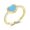 Gold, variant on Sterling Silver Heart-Shaped Turquoise Ring for Women: Seiko Processing, Fashion Simple Style, Gemstone Inlay