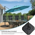 thumbnail image 3 of PURPLE LEAF 11 Feet Patio Cantilever Umbrella with Base Outdoor Umbrella Round Aluminum Offset with 360-degree Rotation for Garden Deck Pool Patio, Turquoise Blue, 3 of 9
