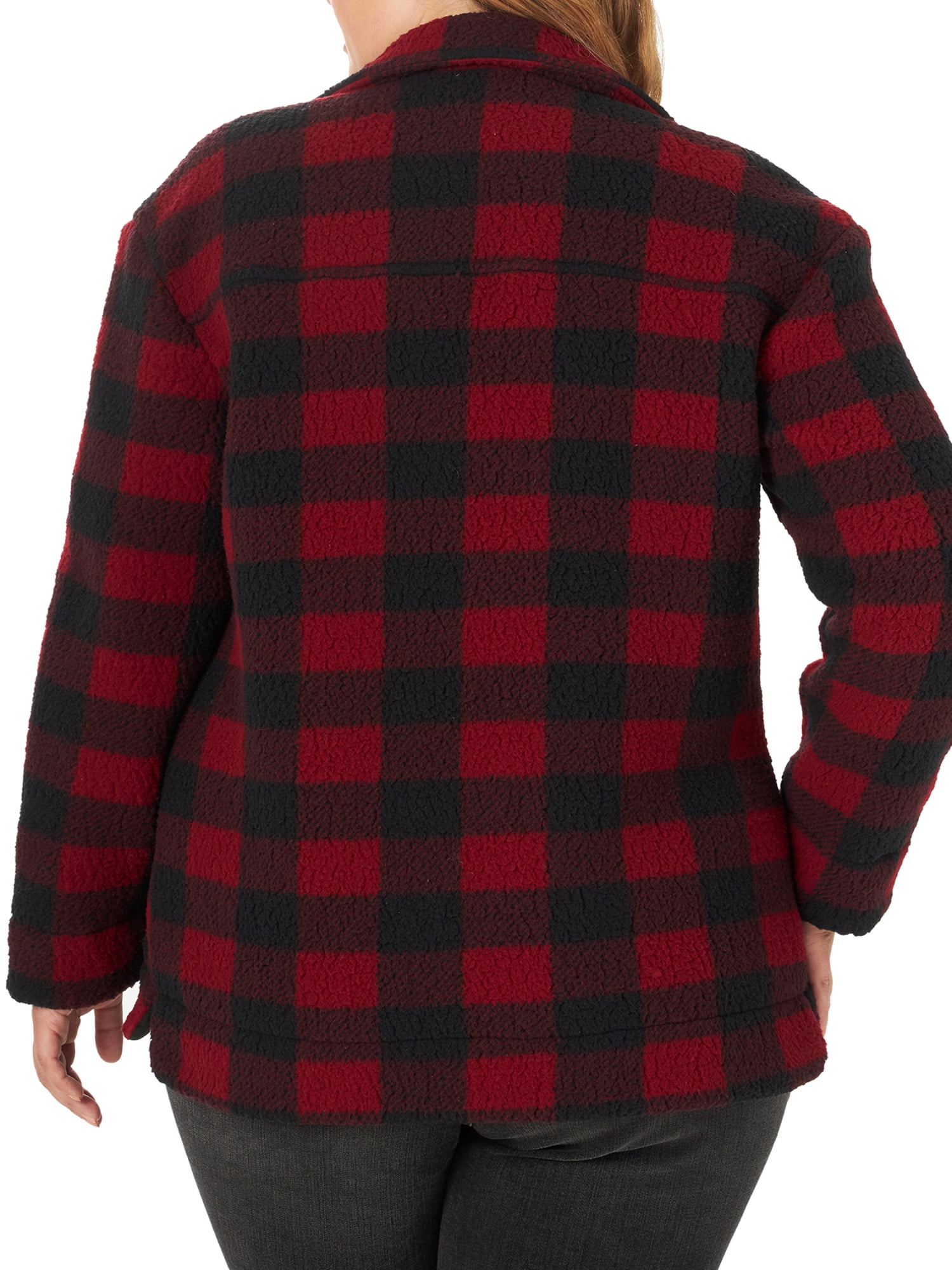 Lee Women's Fleece Button Down Long Sleeve Chore Jacket - Plus