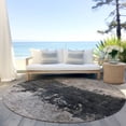 thumbnail image 4 of HomeRoots 606130 8 ft. Taupe & Charcoal Round Abstract Washable Indoor & Outdoor Area Rug, 4 of 5