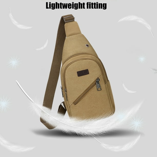 YOLOKE Canvas Sling Crossbody Bag Daypack for Men Women