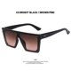 thumbnail image 3 of Gafas de sol para hombre y mujer, color té negro brillante, estilo cuadrado extragrande, sin montura, protección UV400, montura grande, estilo monobloque, nuevas., 3 of 3