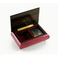 thumbnail image 2 of Romantic 30 Note Red-Wine Swans in Heart Outline Music Box - Beauty and the Beast, 2 of 2