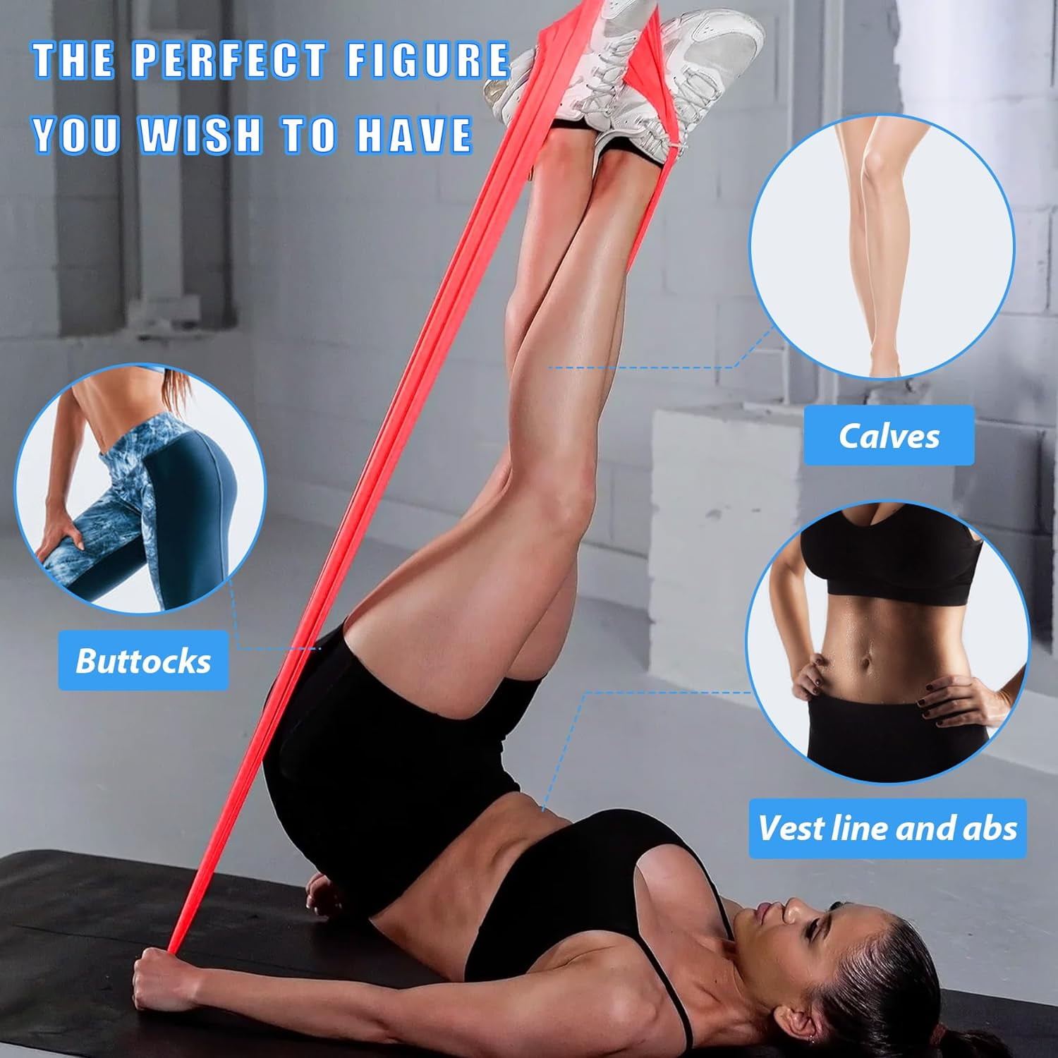 JJEAN-Resistance Bands Bulk Rolls for Working Out Women and Men, 8 Yard Physical Therapy Bands, Elastic and Exercise Bands for Rehab, Yoga, Pilates, Gym, Home Exercise