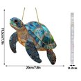 thumbnail image 3 of Stained Glass Sea Turtle Suncatcher Window Hanging, Acrylic Turtle Design for Sunlight Decoration, Garden Ornament - Blue, 3 of 7