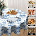 thumbnail image 4 of Winter Snowman Blue Tablecloth Round 60 Inch Let It Snow Washable Polyester Table Cover for Kitchen Holiday Party Outdoor Room Home Decor, 4 of 6