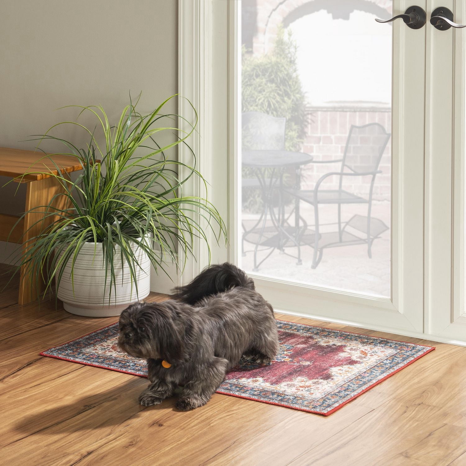 Tapis d'appoint lavable Bryant 2 pi x 3 pi ivoire et bordeaux