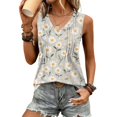 thumbnail image 2 of Womens Tank Tops Summer Sleeveless Loose Fit Tops V Neck Pleated Shirts Basic Tees Dressy Casual Trendy Clothes, 2 of 5