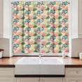 thumbnail image 2 of Ambesonne Palm Tree Kitchen Curtains, Grunge Brazil Leaves, 55"x39", Blue Coral Pale Yellow, 2 of 3